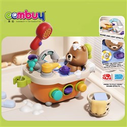 KB128054 - Toddler Lighting Musical Sliding Boat Educational Baby Cartoon Bear Bathtub Toys