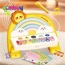 KB211051 - Educational Kids Play Lighting Musical Rainbow Touch Keyboard Piano Toys with Microphone