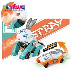 KB212976 - Rabbit robot electric spray light music cool deformation toy car